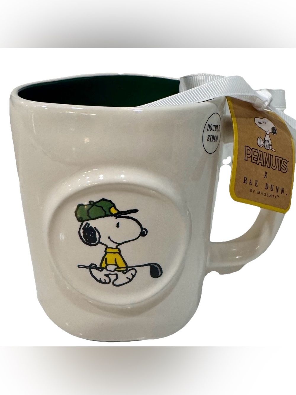 Rae Dunn Peanuts Golf Father’s Day Coffee Mug w/Golfer Snoopy “Tee Time” New